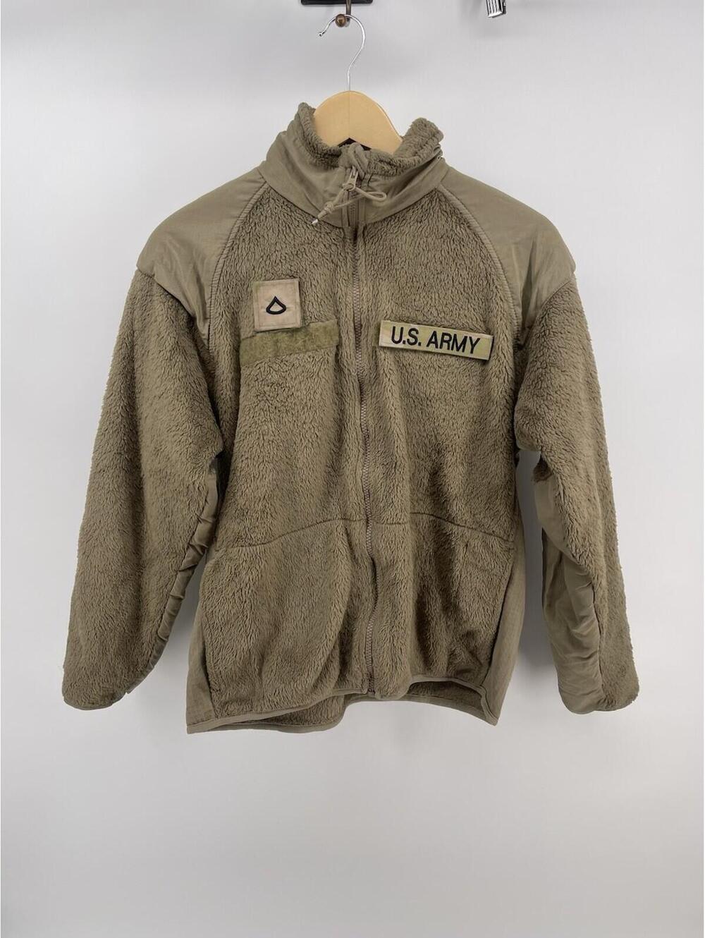 Peckham Mens Gen III ECWCS US Army Fleece Jacket Gray Zipper Mock Neck‎ S